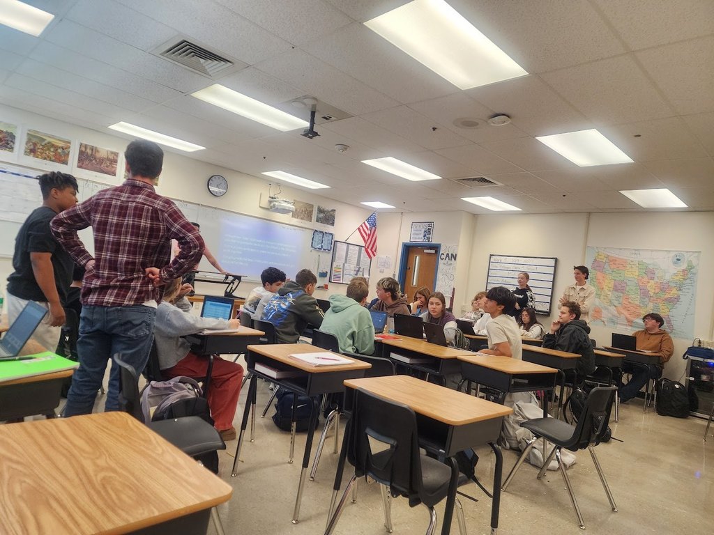 Regi Baliola's TFHS history students had an in-class debate this week. The "loyalists" were attempting to persuade the "colonists" that they should return to their side. Students researched, discussed, and debated their sides with enthusiasm.