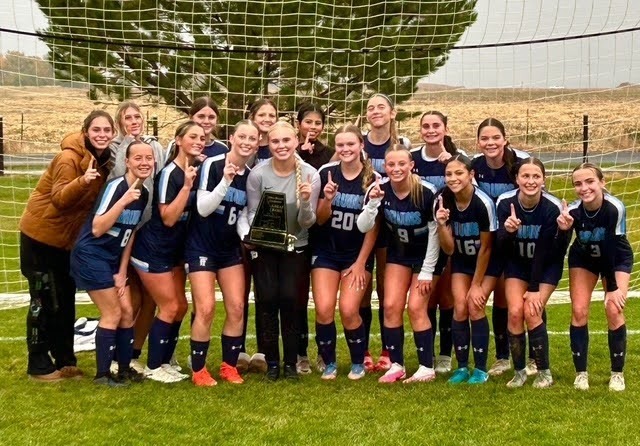 TFHS Lady Bruins soccer team after winning chamionship over Wood River.