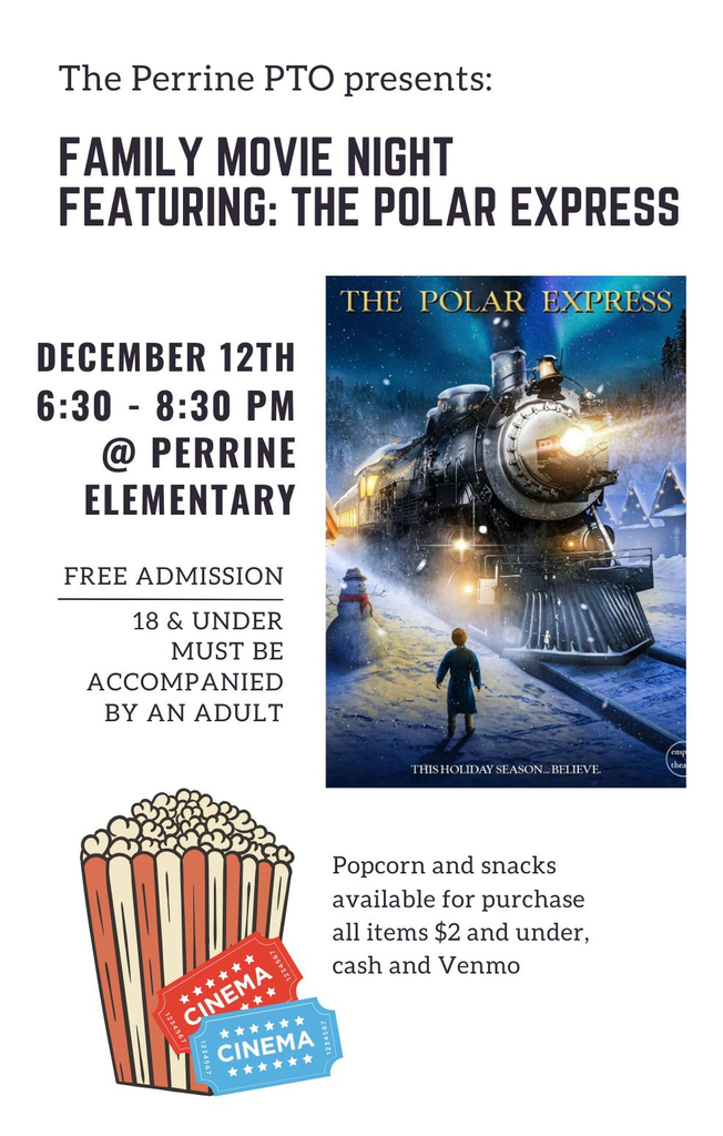 Perrine Family Movie Night - December 12 from 6:30 - 8:30
