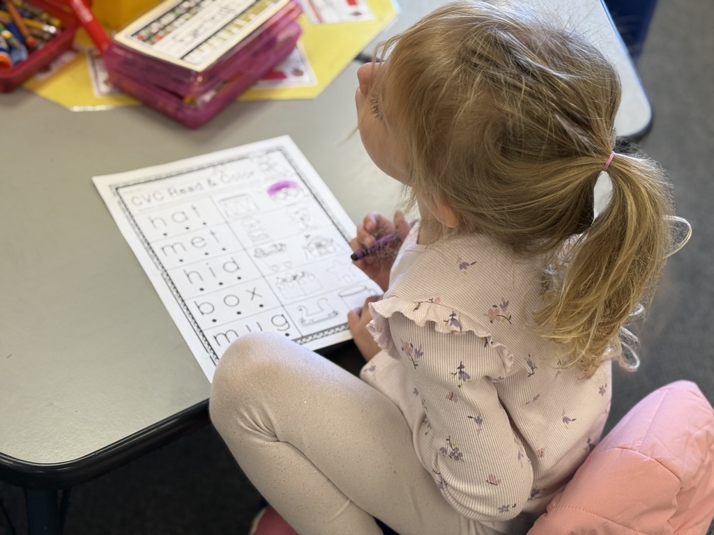Student focusing in class
