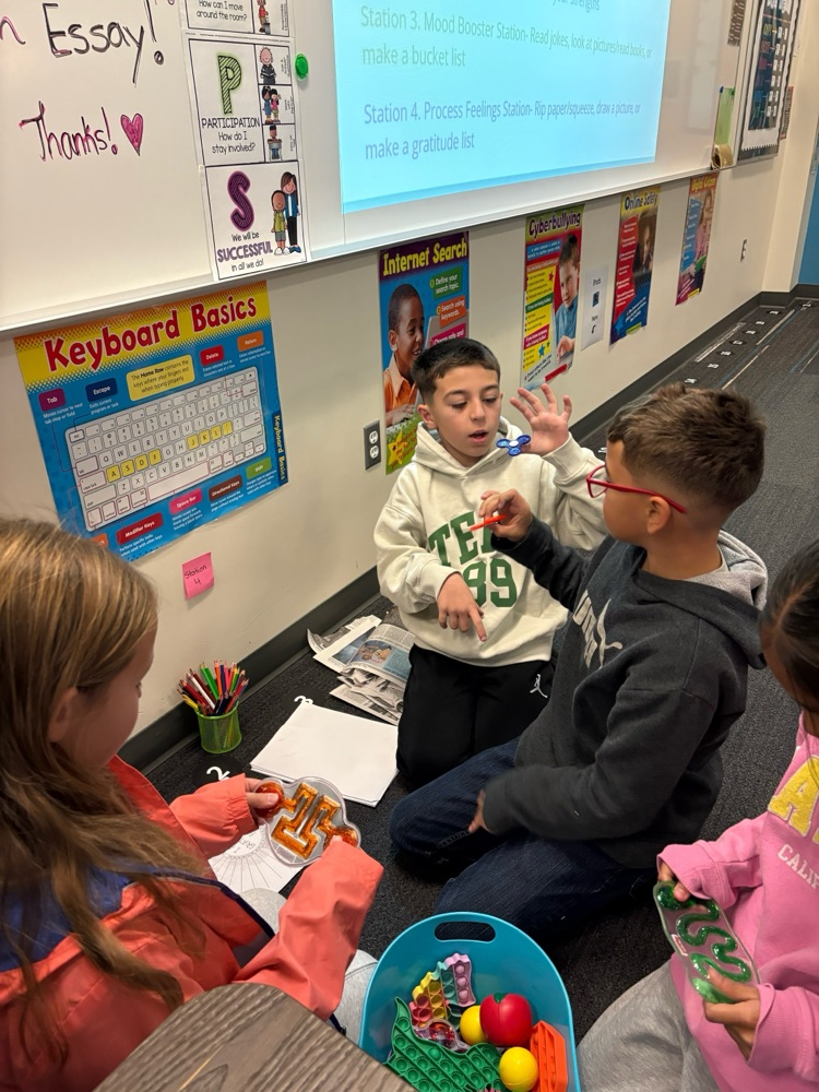 students practicing ways to control their emotions and feelings