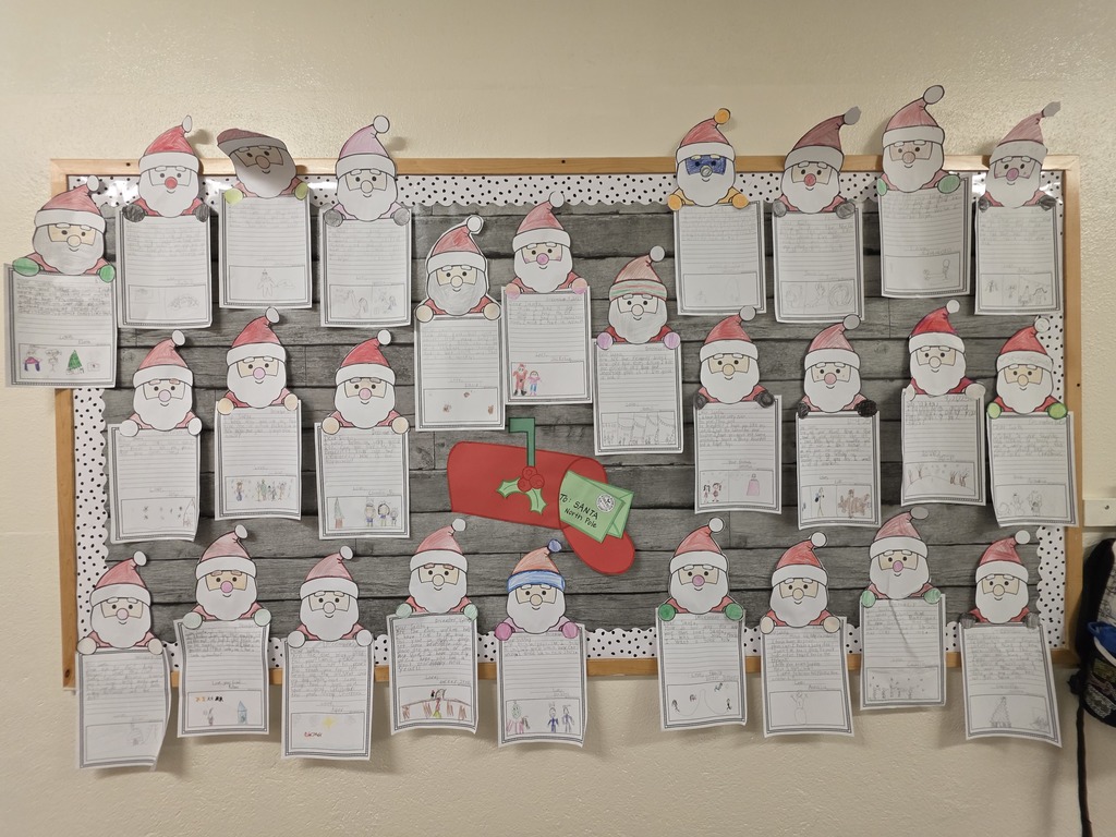 Santa artwork and writing by kids