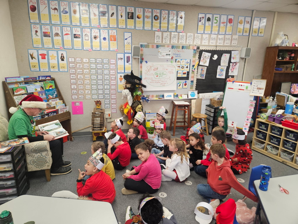 Guest Reader in a kindergarten class