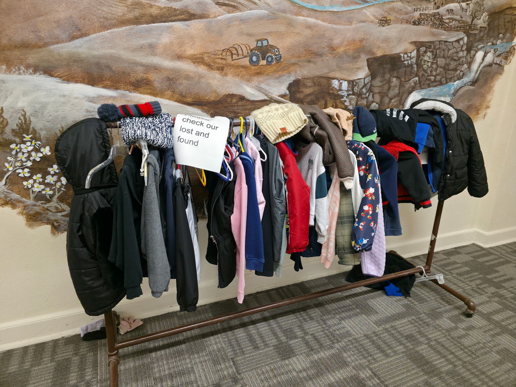 Photo of a school lost and found.