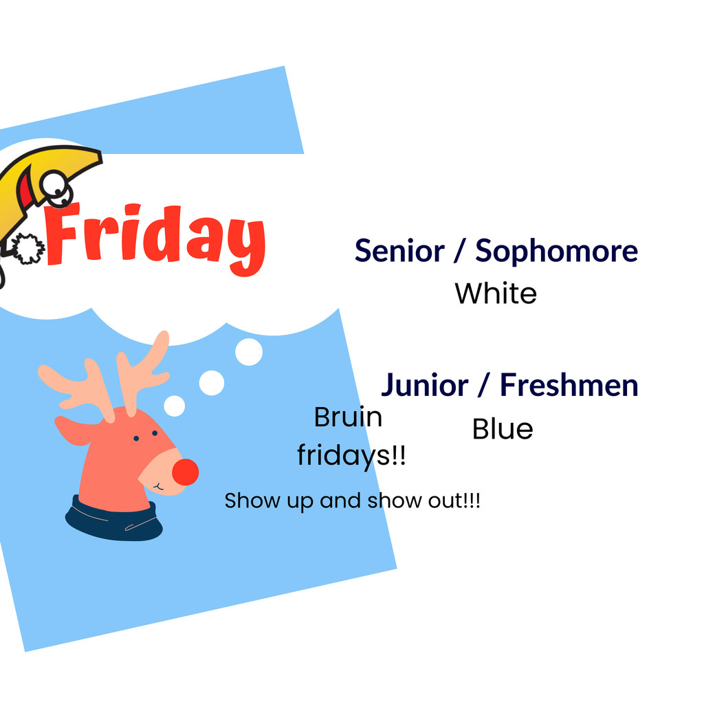 Friday Senior/Sophomore White, Junior/Freshmen Blue