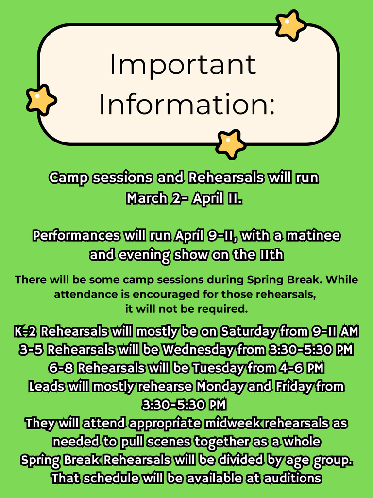 Flyer with information for upcoming auditions for "The Wizard of Oz"