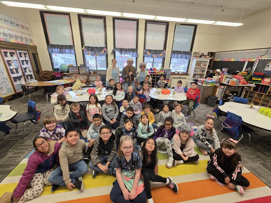 class of students dressed as old people