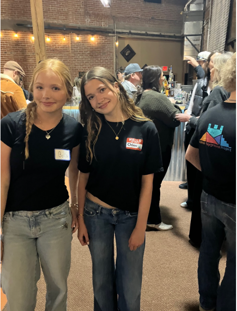 Two students posing for photo