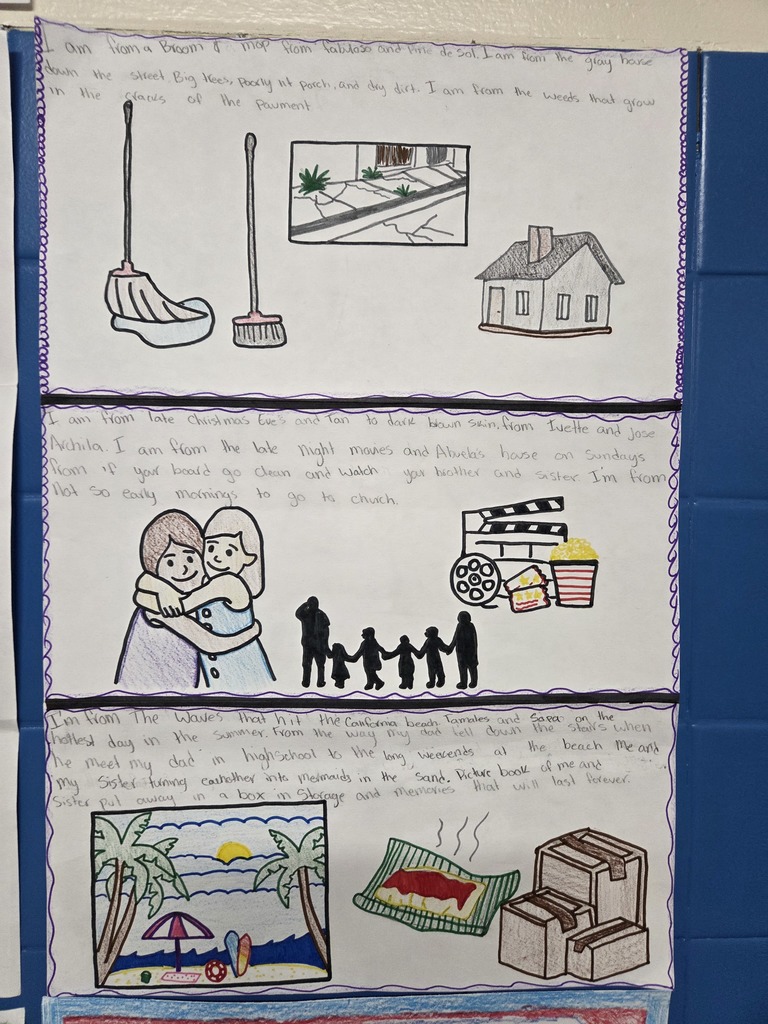 Class assignment with poem written by student