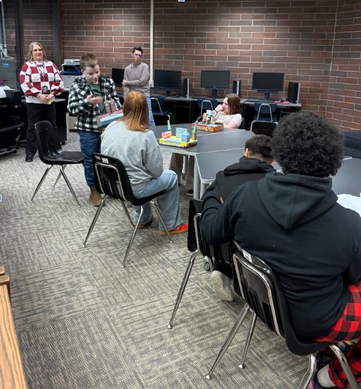 Students presenting the cities they built