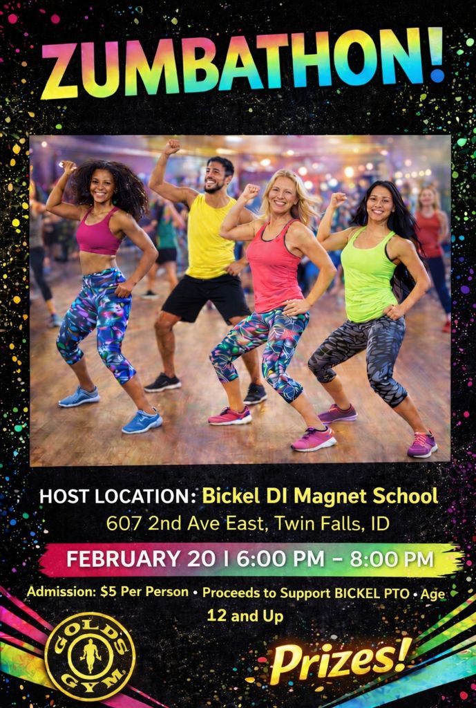 Zumbathon Flyer with people doing Zumba