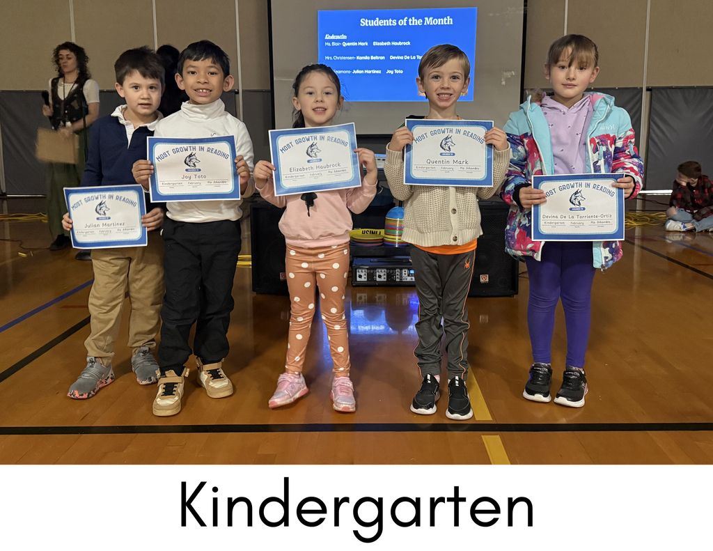 Kindergarten students smiling