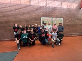 The team posed for picture