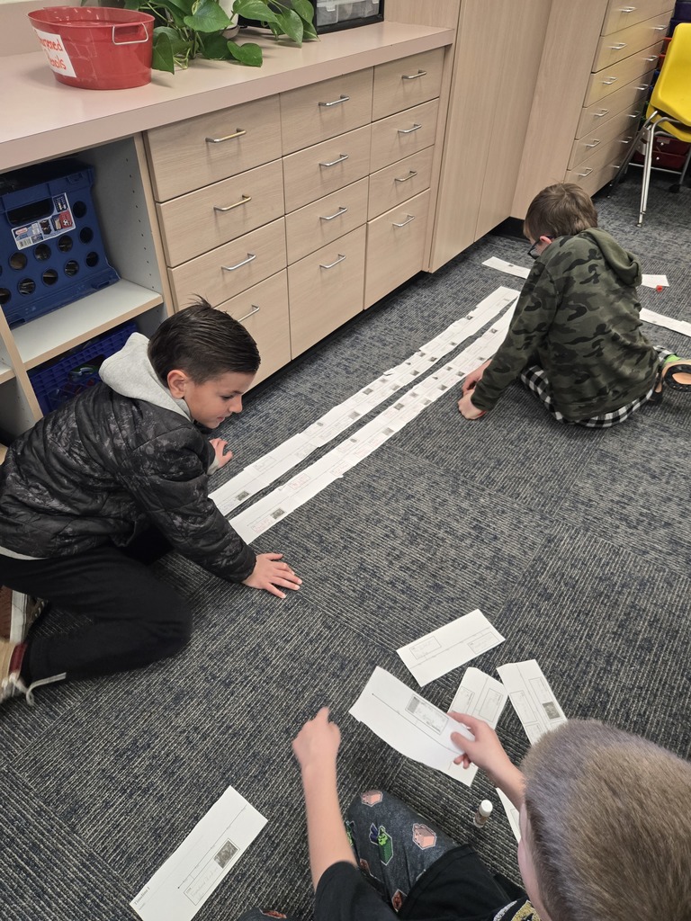 Students putting together a timeline