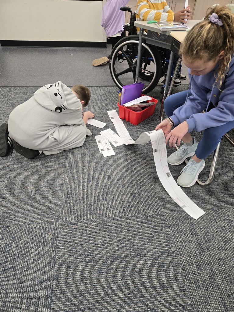 Students putting together a timeline