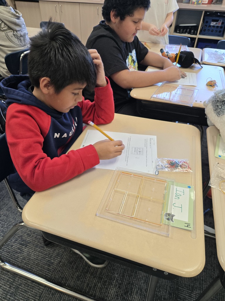 Students working with fractions