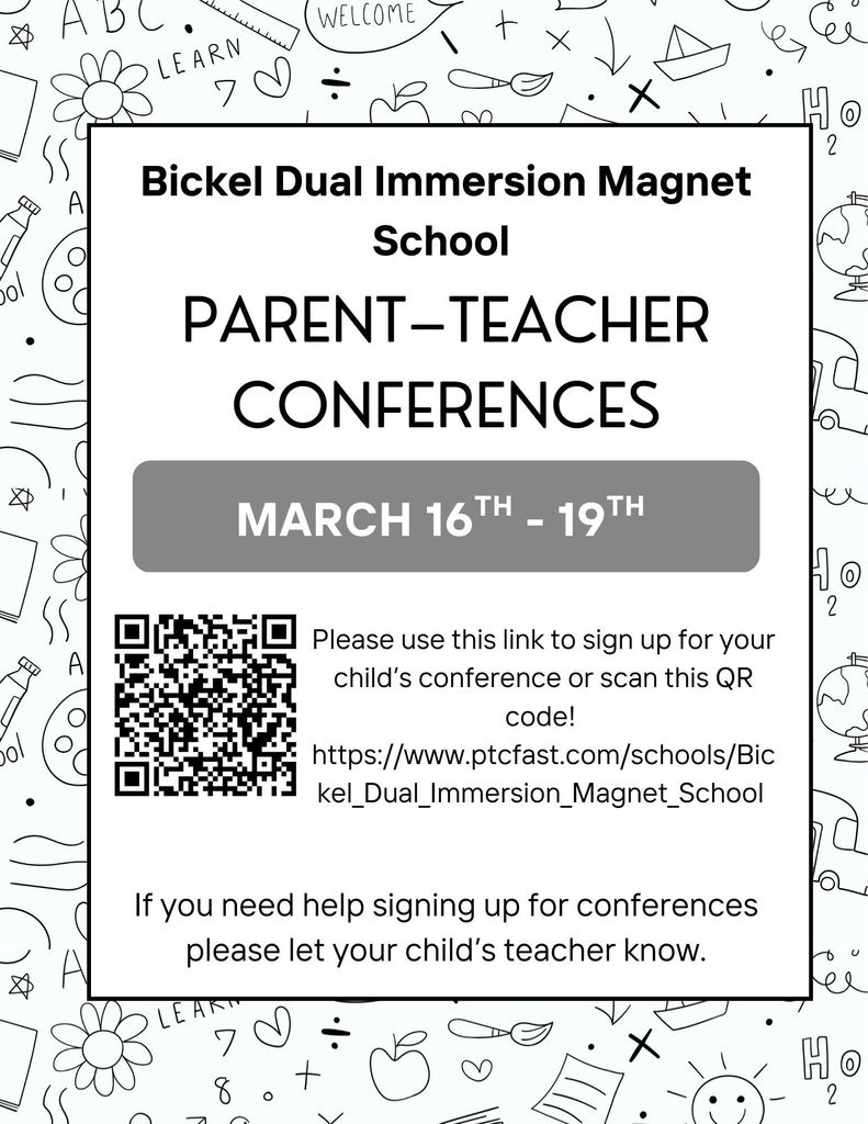 Flyer for parent teacher conferences English