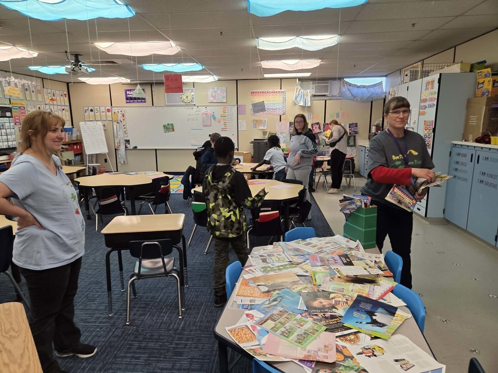 Families make a collage