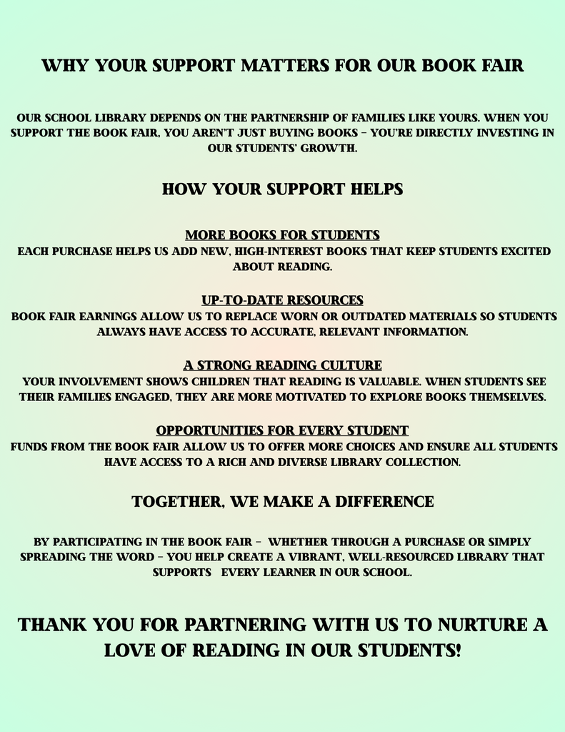 lots of words about why it's good to support a local book fair.