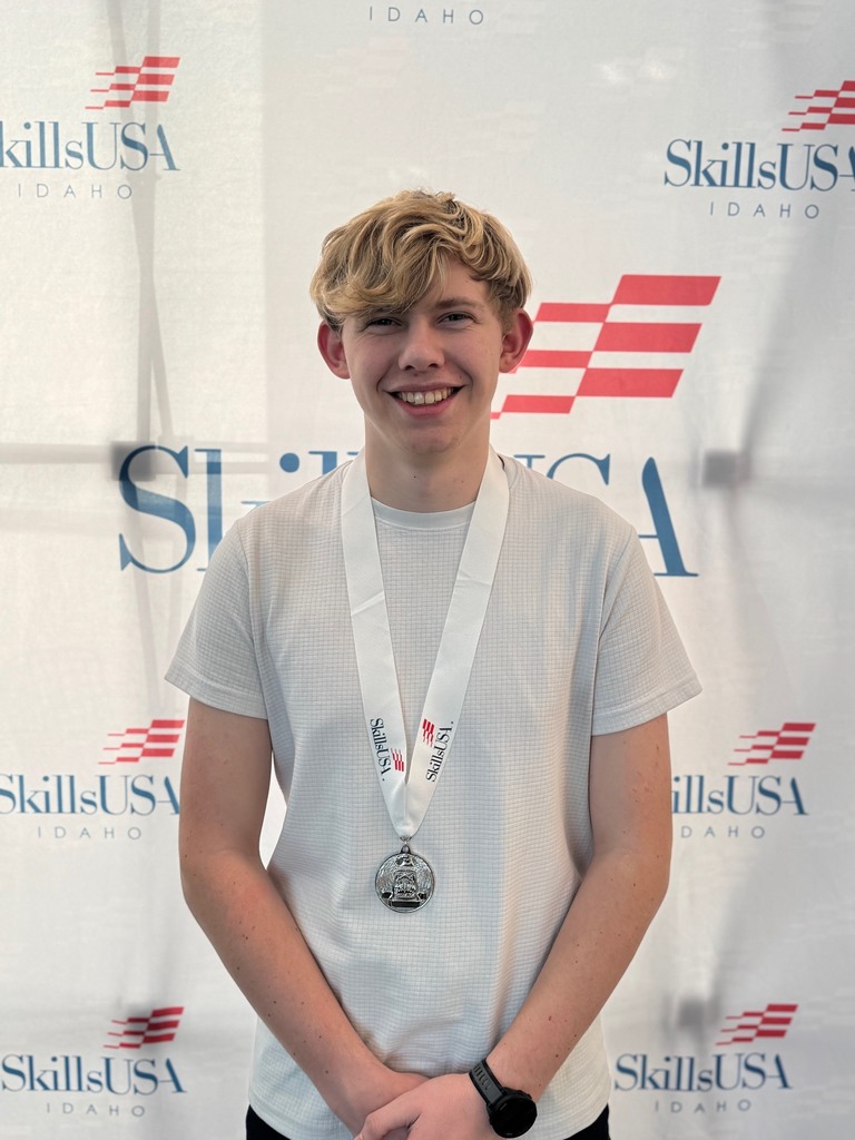 A student wearing a medal