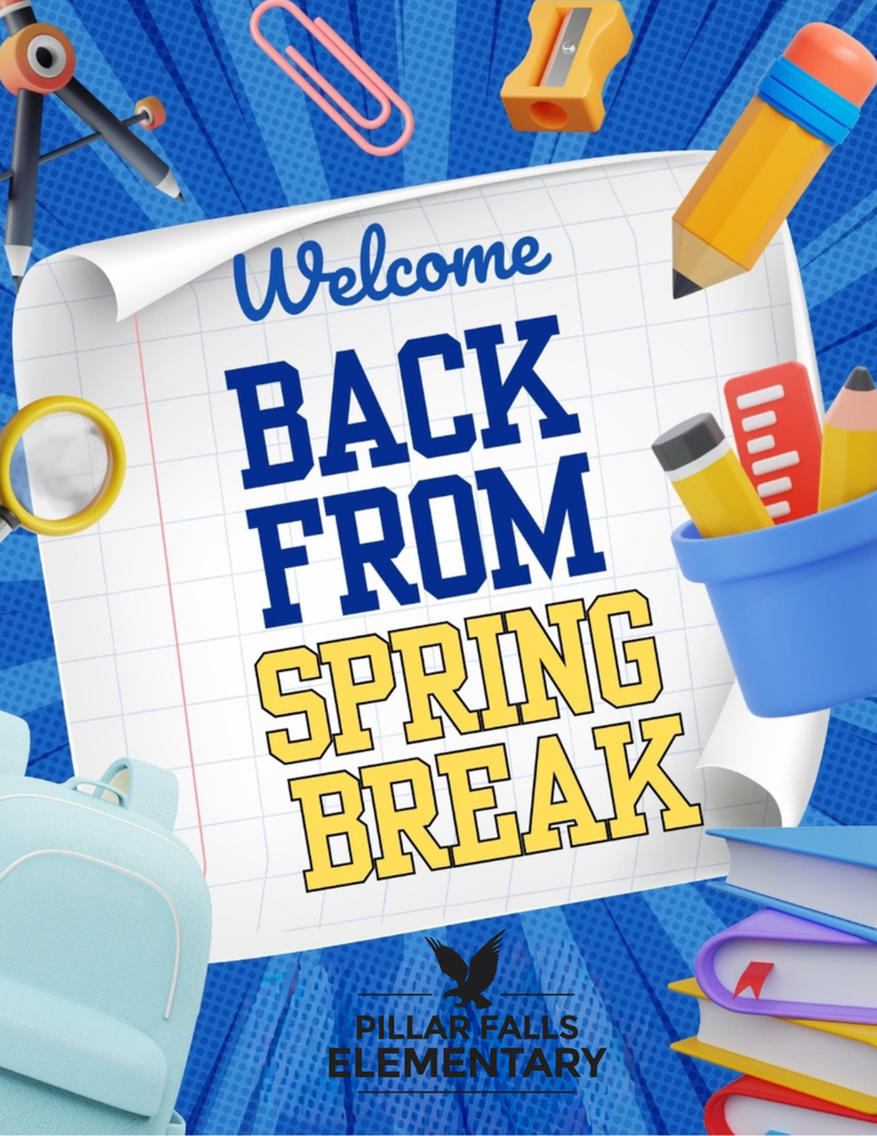 school supplies, falcon, books, welcome back to school from spring break