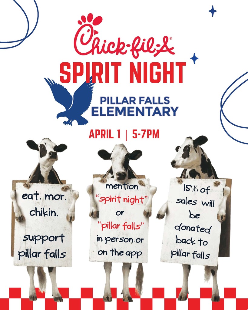 cows with signs saying come eat chicken and get money for your school