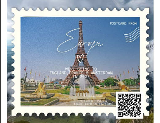 Europe We're going to England, France, & Amsterdam in 2027