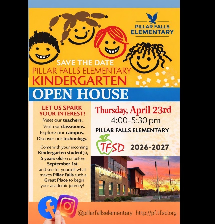 school with sunrise in the background, kindergarten registration information and open house
