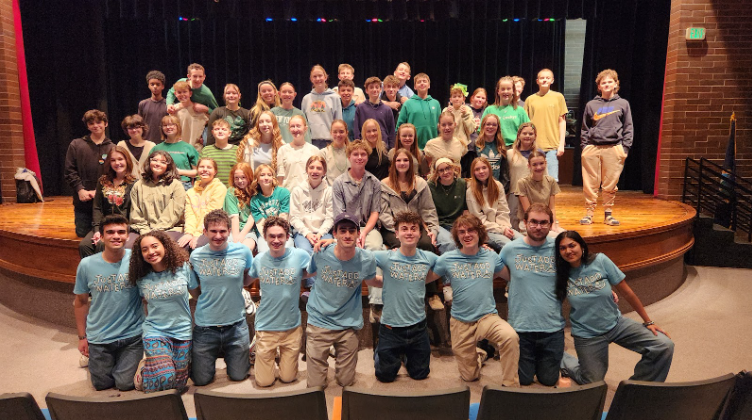 The O'Leary drama class pictured with the Yale Improv Troupe