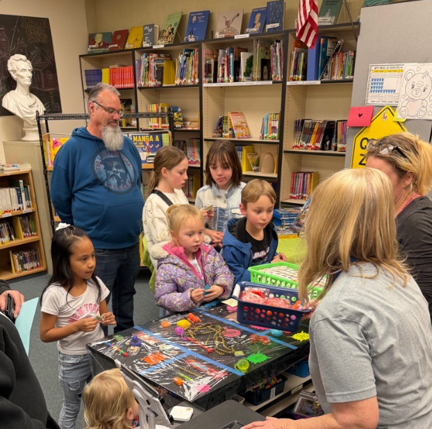Students in line at the book fair