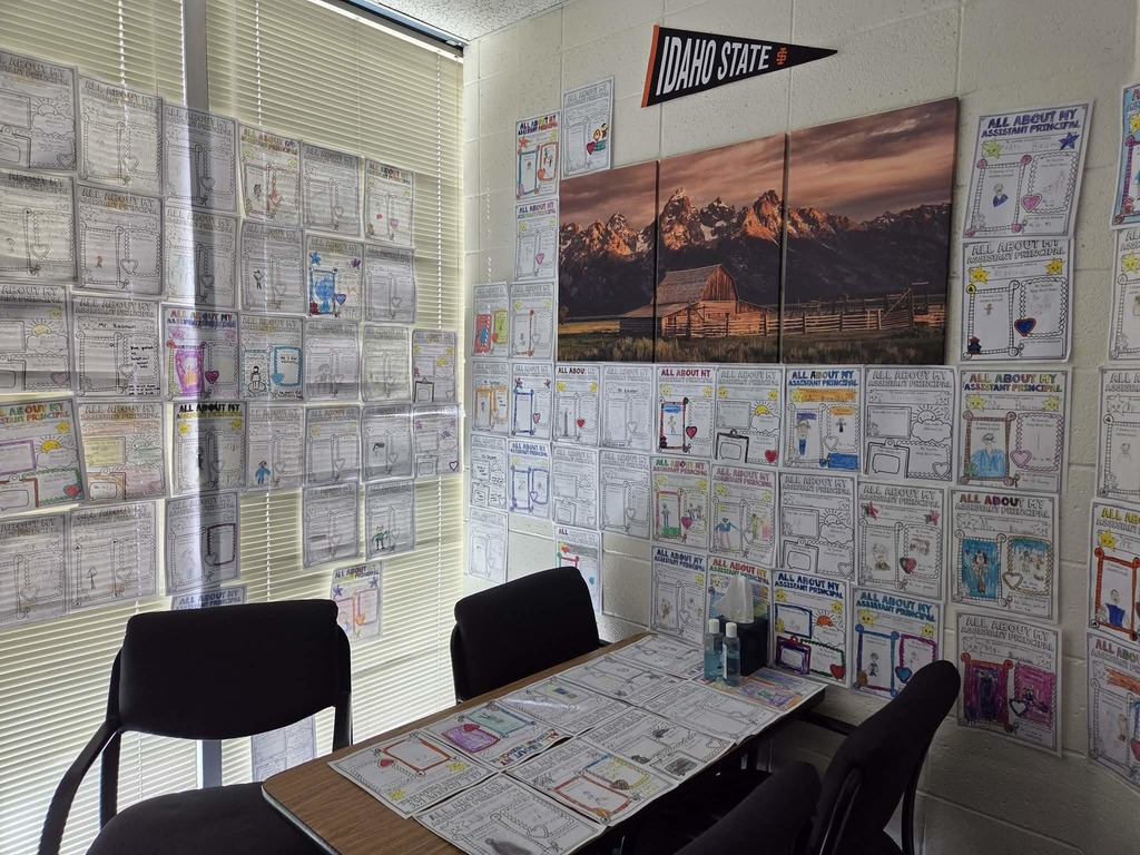 Mr. Bauman's office is decorated.