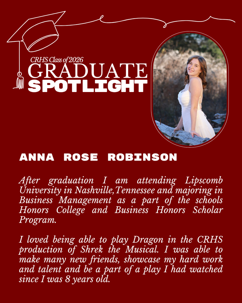 Graduate Spotlight featuring CRHS senior Anna Rose Robinson