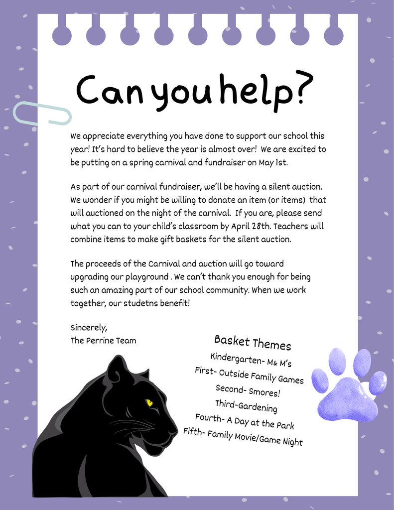 Silent Auction Basket Request Flyer