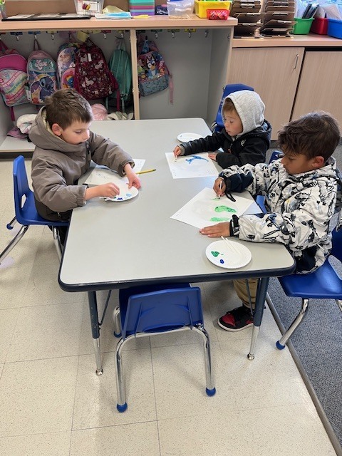 Students painting