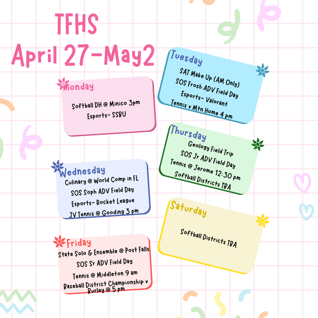 TFHS April 27- May 2