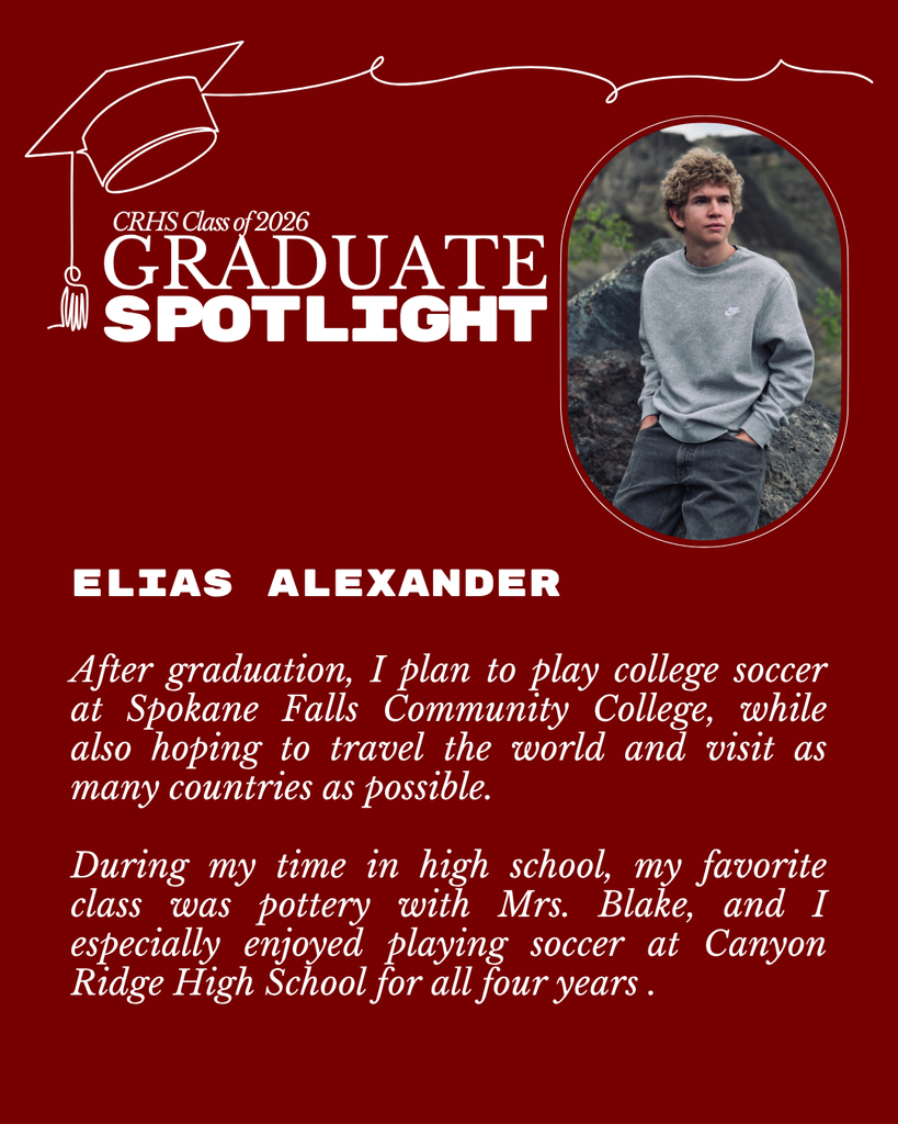 Graduate Spotlight featuring CRHS senior Elias Alexander