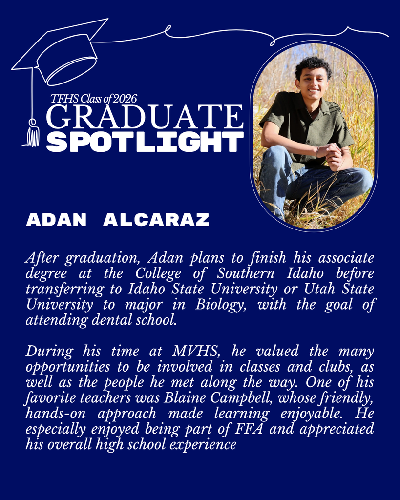 Graduate Spotlight featuring TFHS Senior Adan Alcaraz