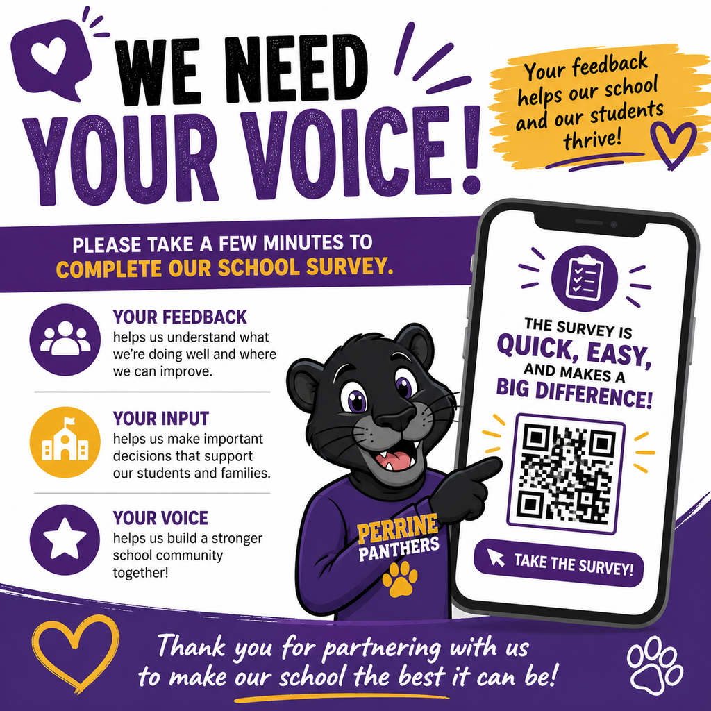 Panther pointing to QR code.