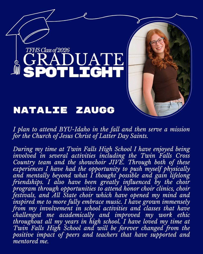 Graduate Spotlight featuring TFHS Senior, Natalie Zaugg