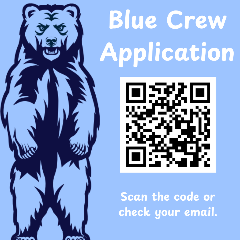 Blue Crew Application. Scan the code or check your email.