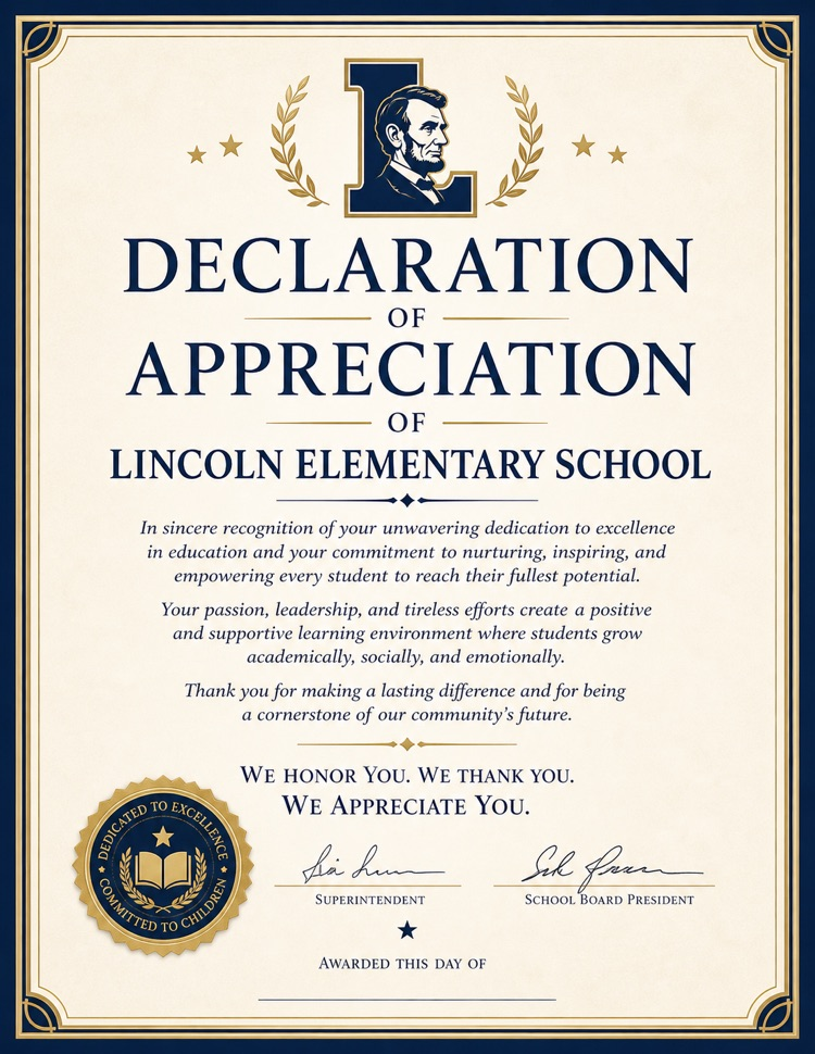 declarations of appreciation