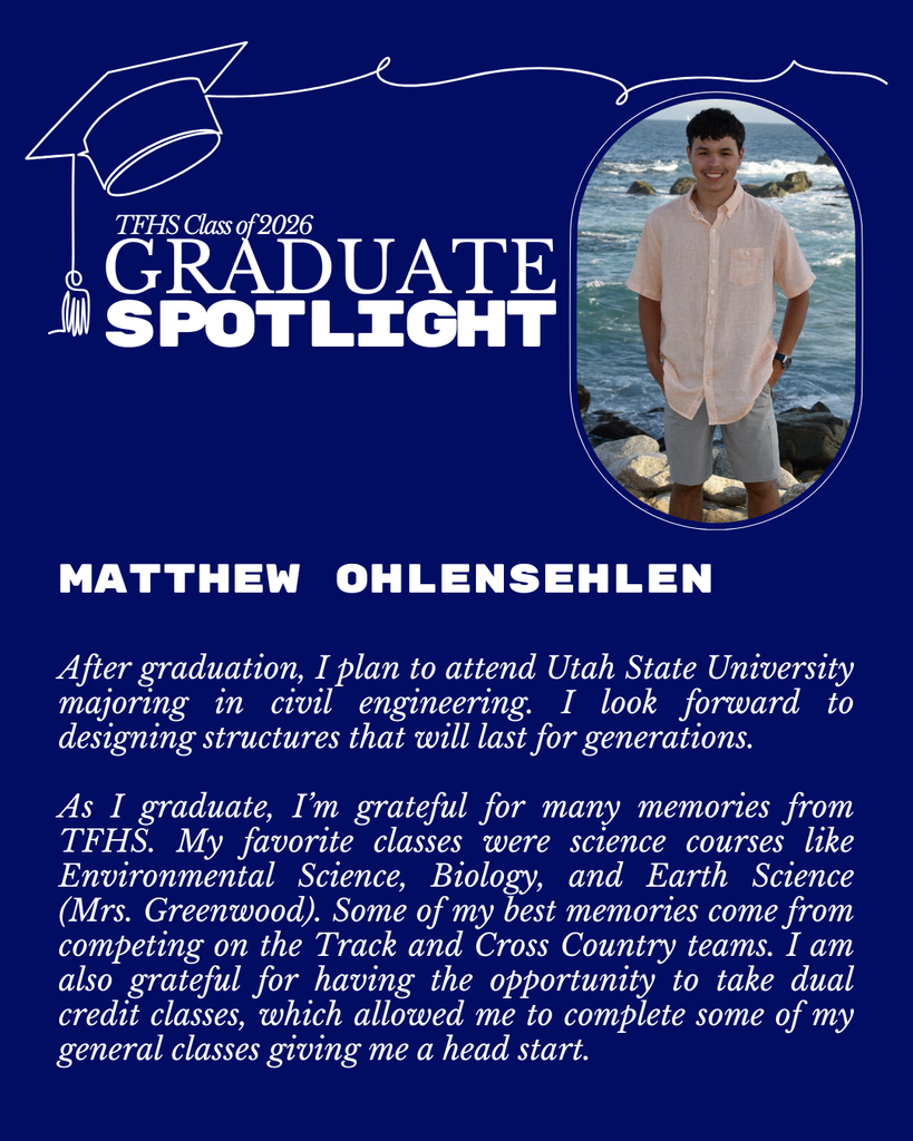 Graduate Spotlight featuring TFHS Senior, Matthew Ohlensehlen