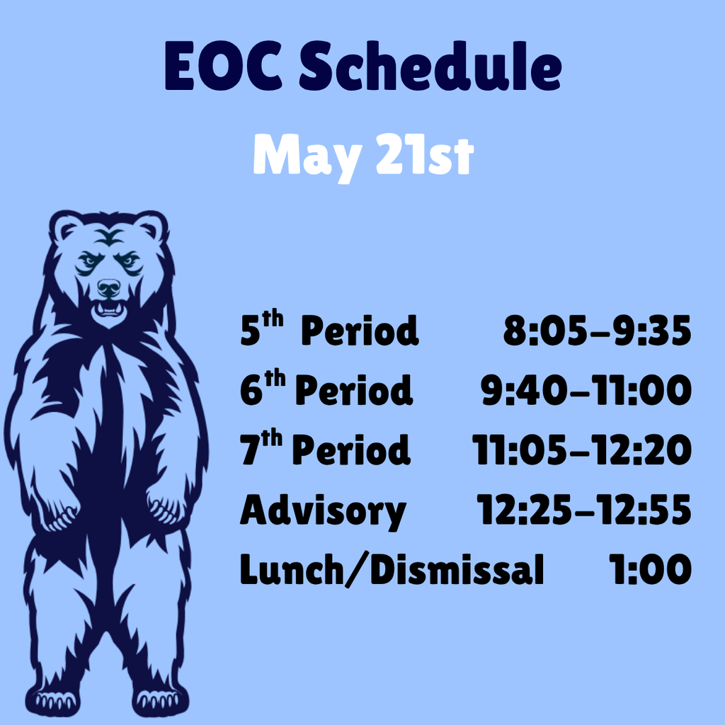 EOC Schedule May 21st