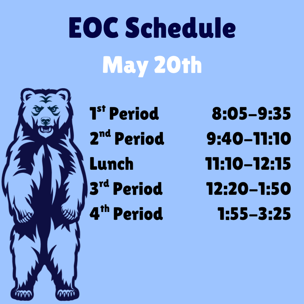 EOC Schedule May 20th