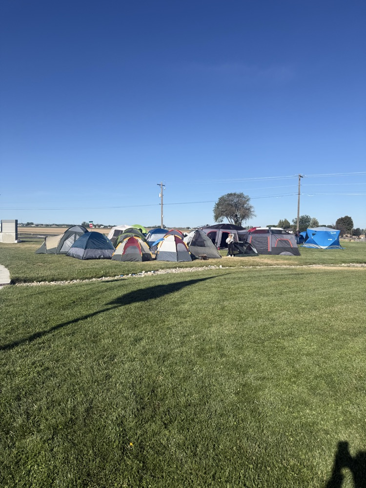 tents set up on grass