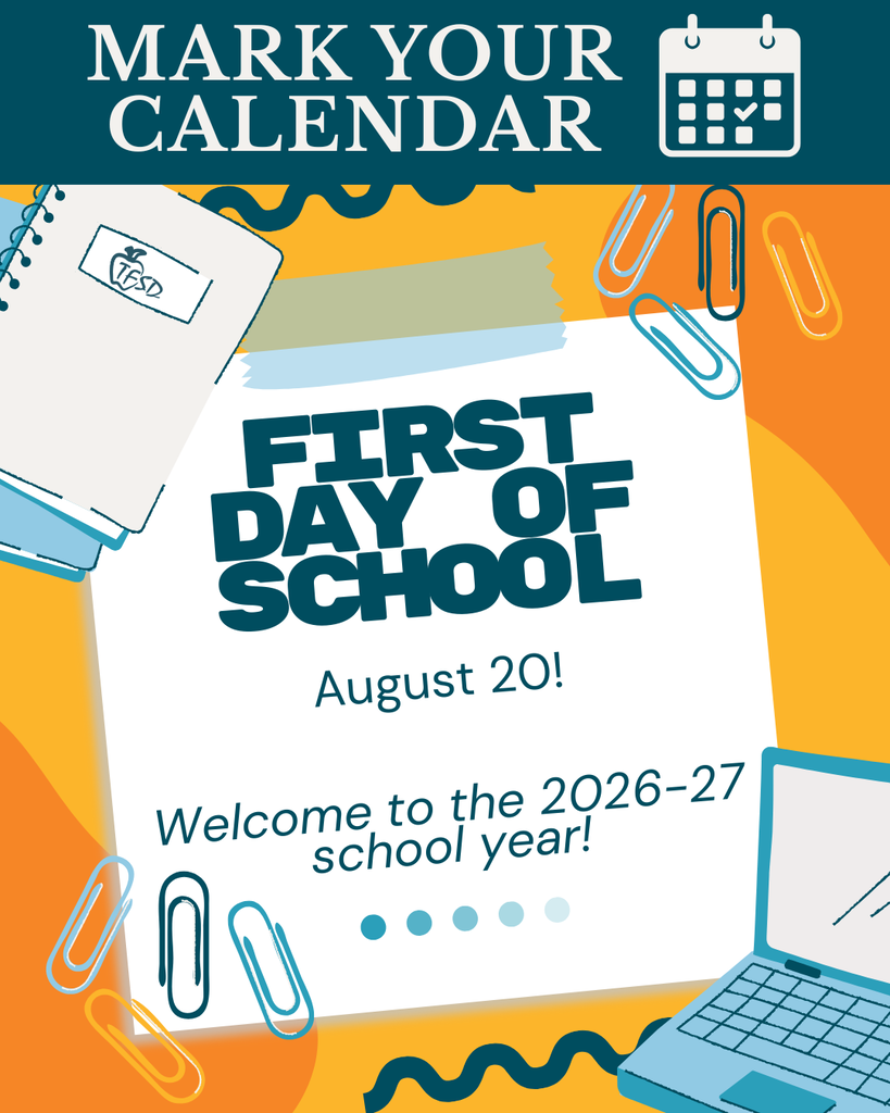 Mark your calendar: First day of school, August 20th!