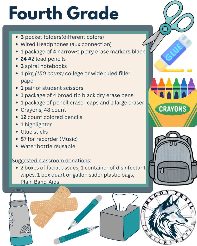 Fourth Grade Supply List