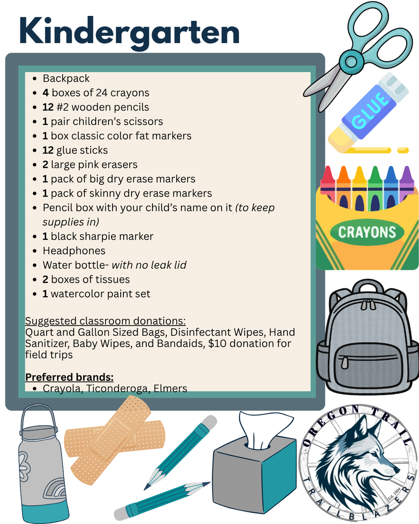Kindergarten Supply List