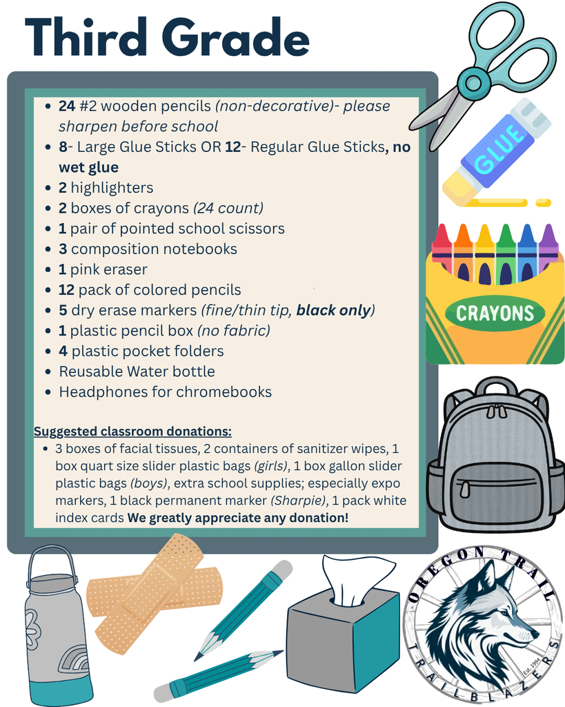 Third Grade Supply List
