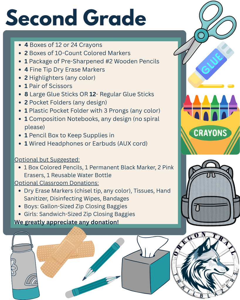 Second Grade Supply List